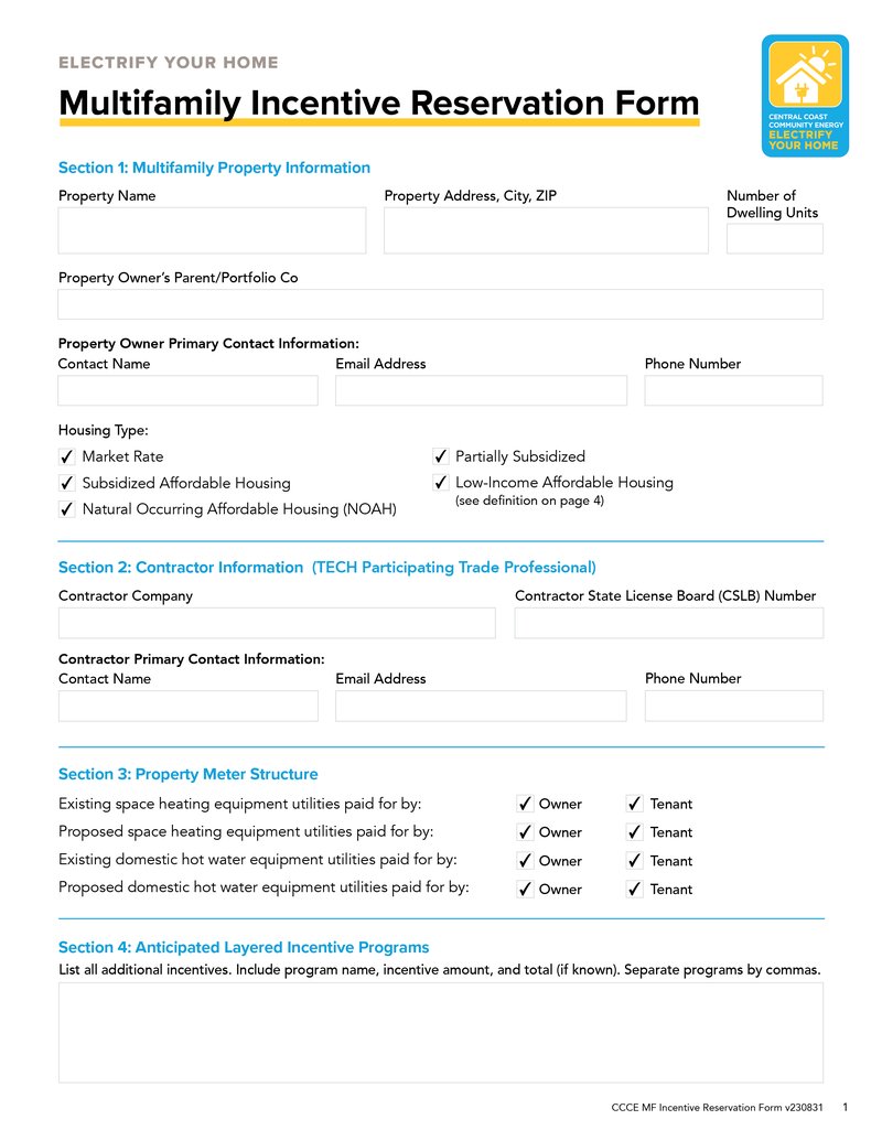 CCCE EYH - MF Incentive Reservation Form - Preview Image